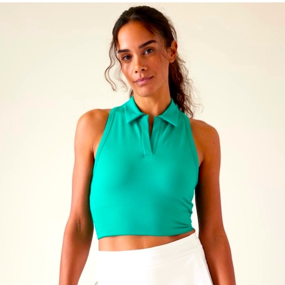 NWT Athleta Seamless Crop Polo Tank - Picture 1 of 4